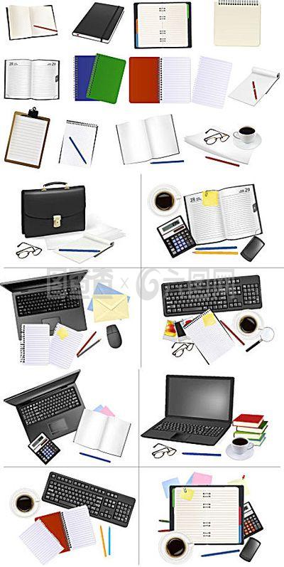 辦公用品矢量素材 創意設計的高效引擎
